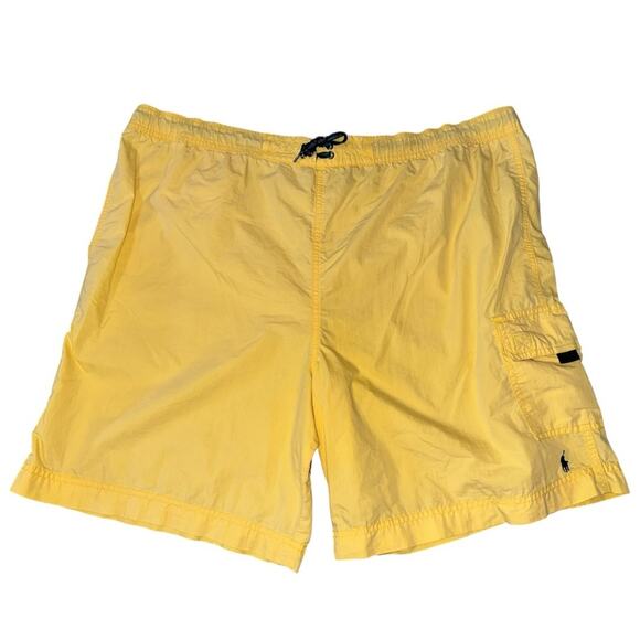 Polo Ralph Lauren Sport Vintage Men’s XXL Yellow Swim Trunks Bathing Suit Shorts - Picture 1 of 6